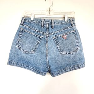 Vintage guess high rise light wash denim shorts